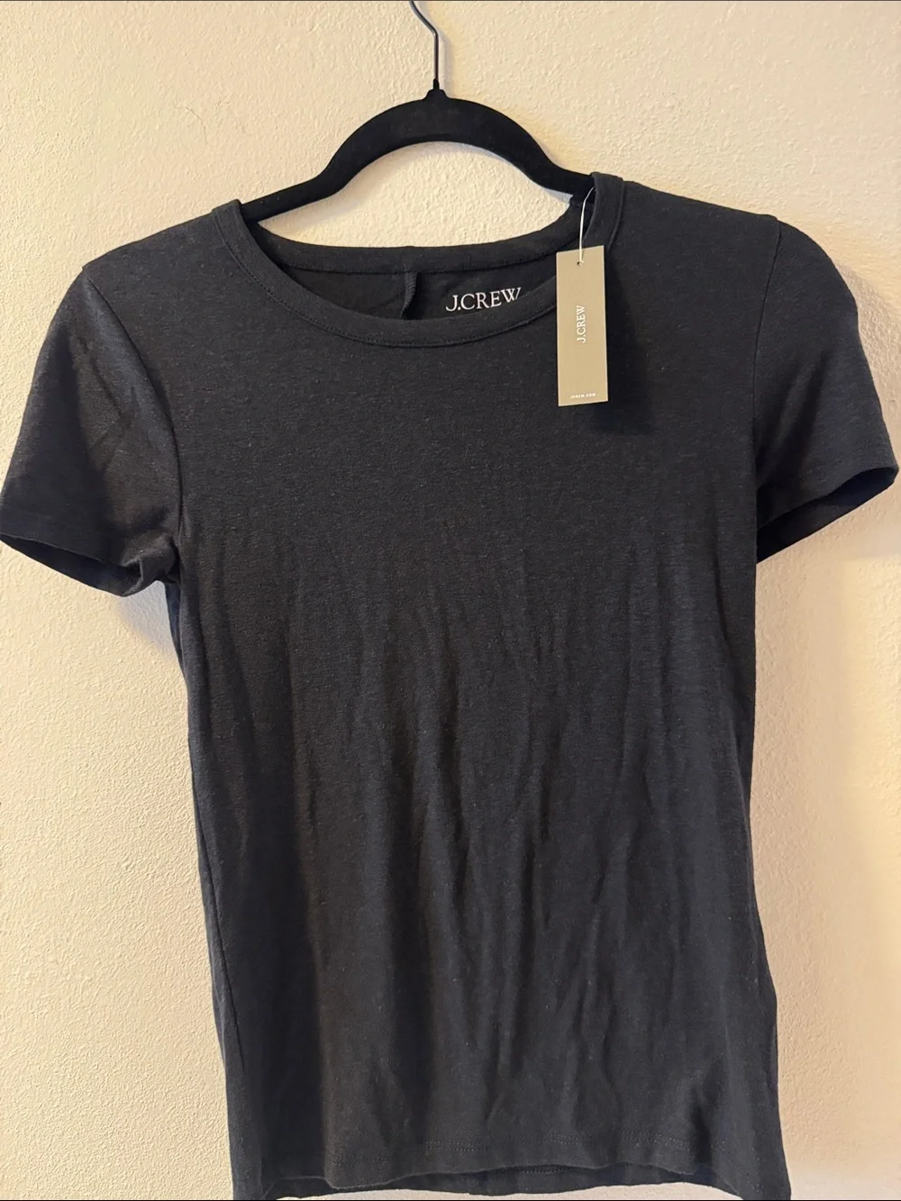 J. Crew Black Slim Crewneck Short Sleeve Tee